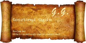 Gosztonyi Gyula névjegykártya